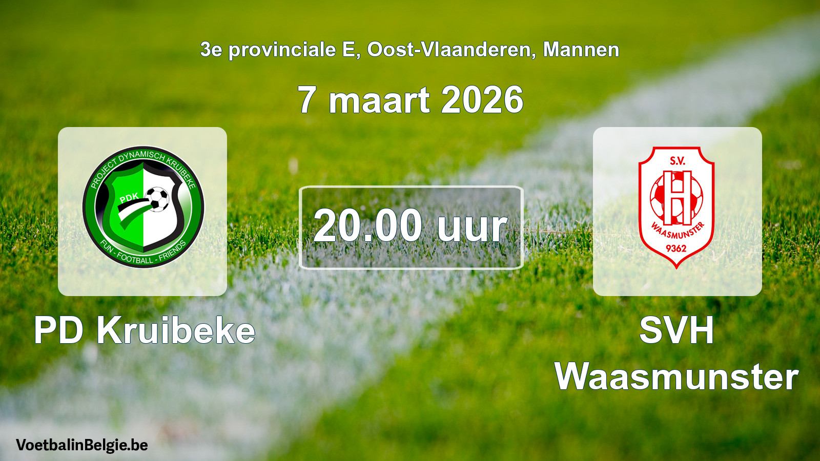 Scheduled match men football: PD Kruibeke - SVH Waasmunster (7 March 2026)