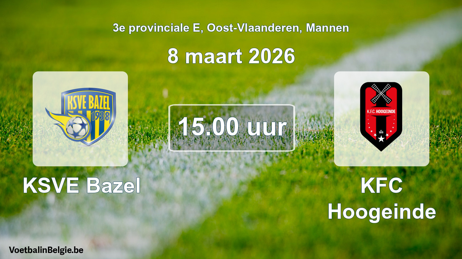 Scheduled match men football: KSVE Bazel - KFC Hoogeinde (8 March 2026)