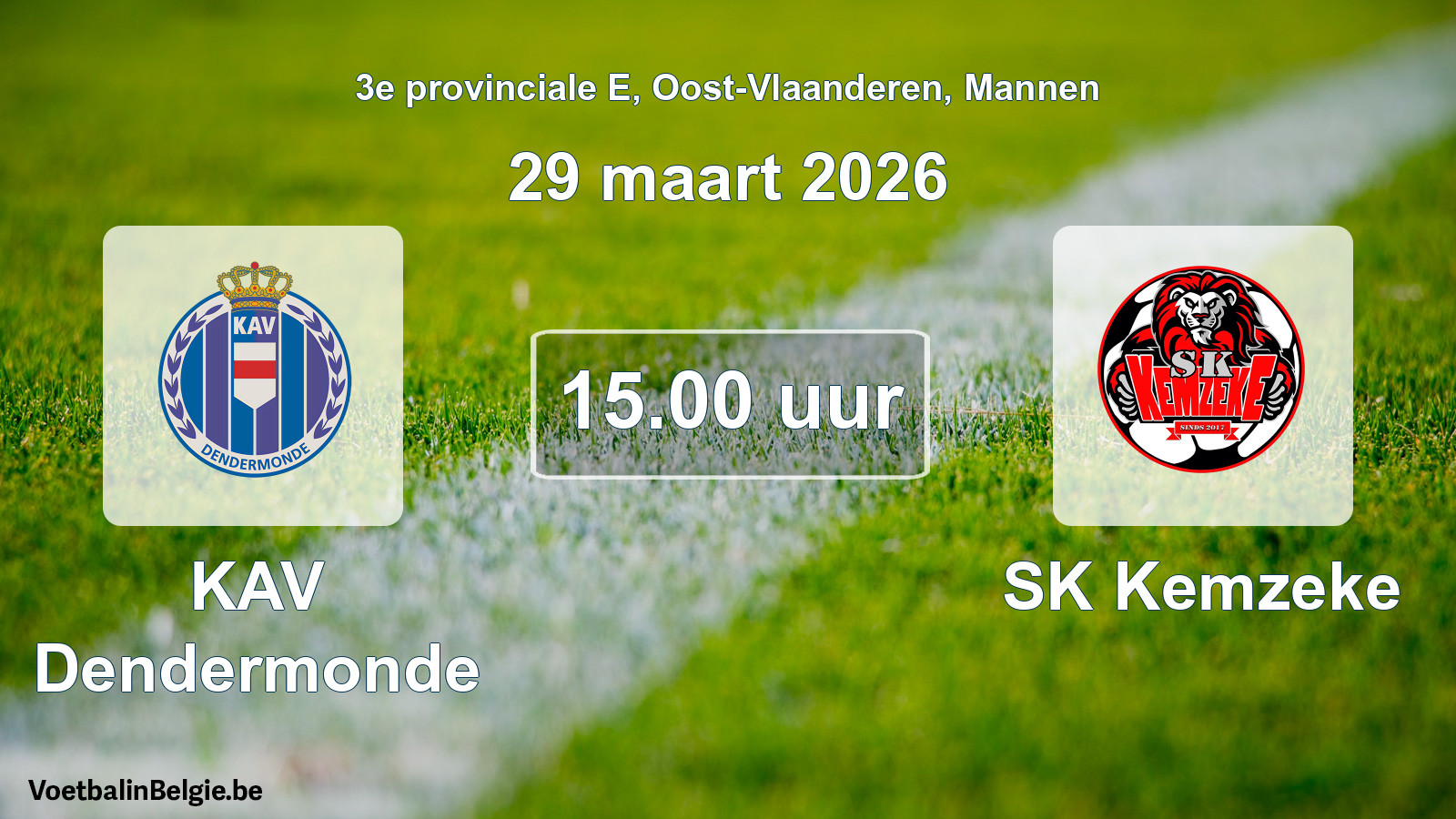 Geplantes Spiel männer-Fußball: KAV Dendermonde - SK Kemzeke (29 März 2026)
