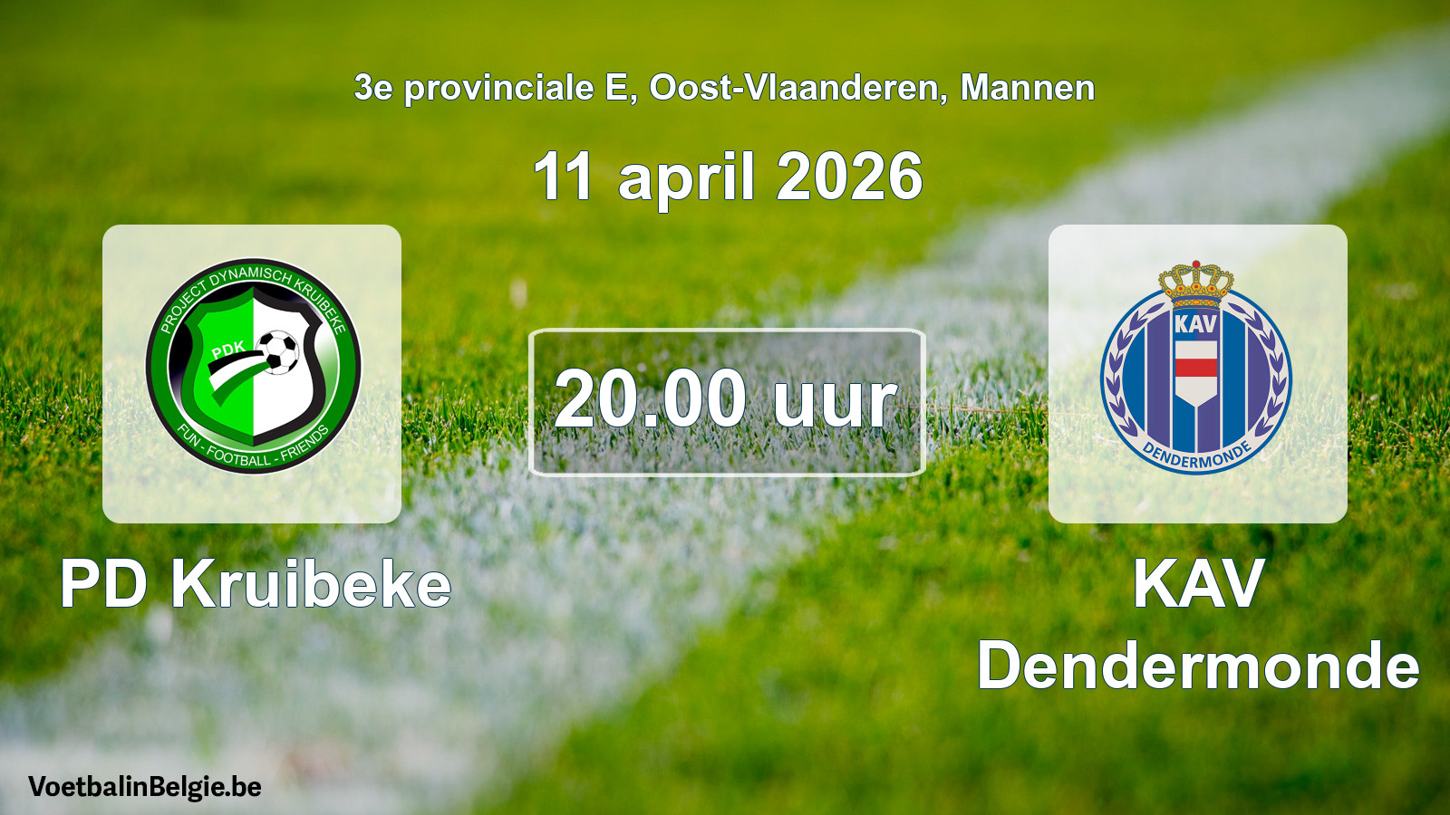 Scheduled match men football: PD Kruibeke - KAV Dendermonde (11 April 2026)