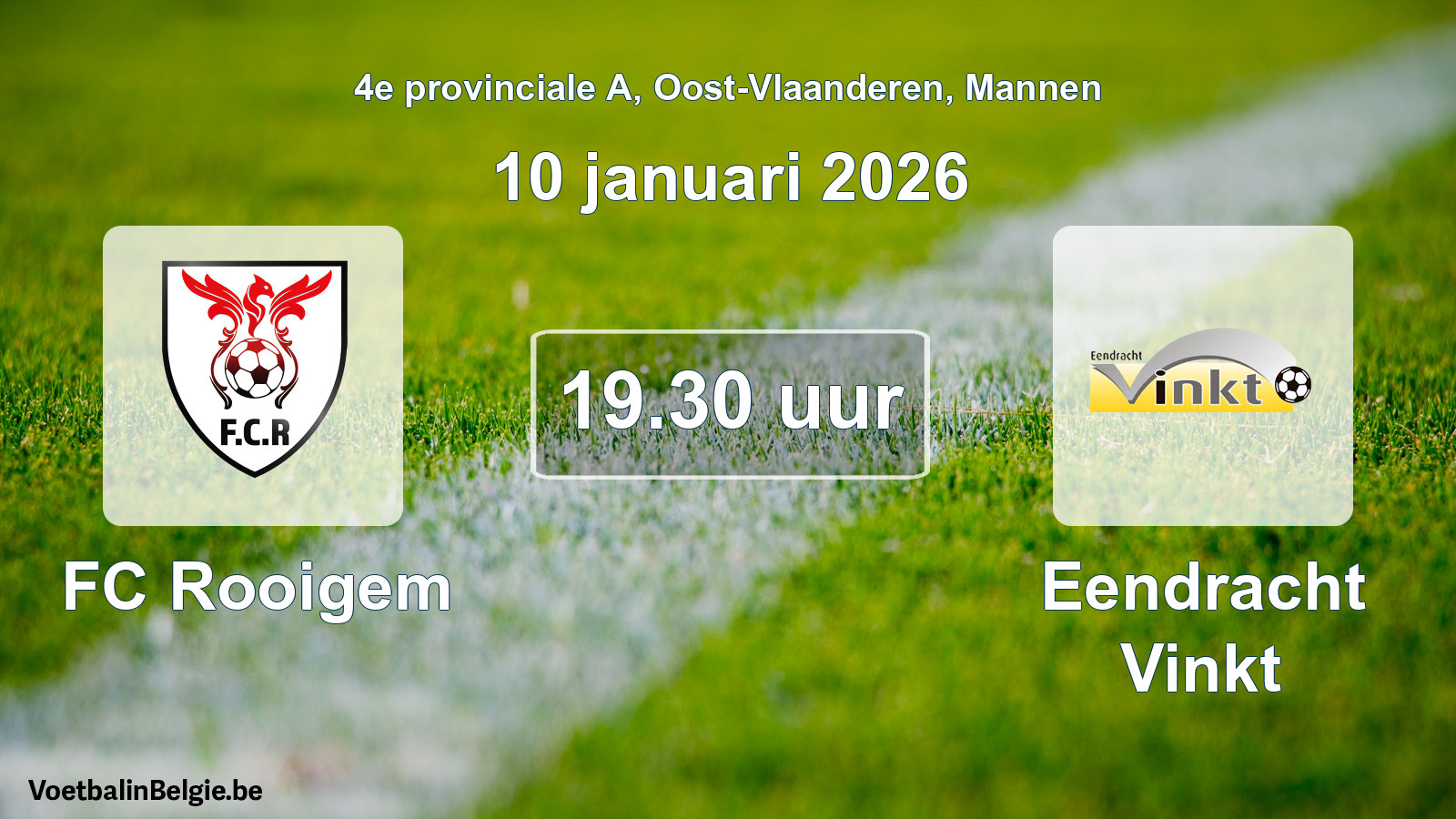 Scheduled match men football: FC Rooigem - Eendracht Vinkt (10 January 2026)