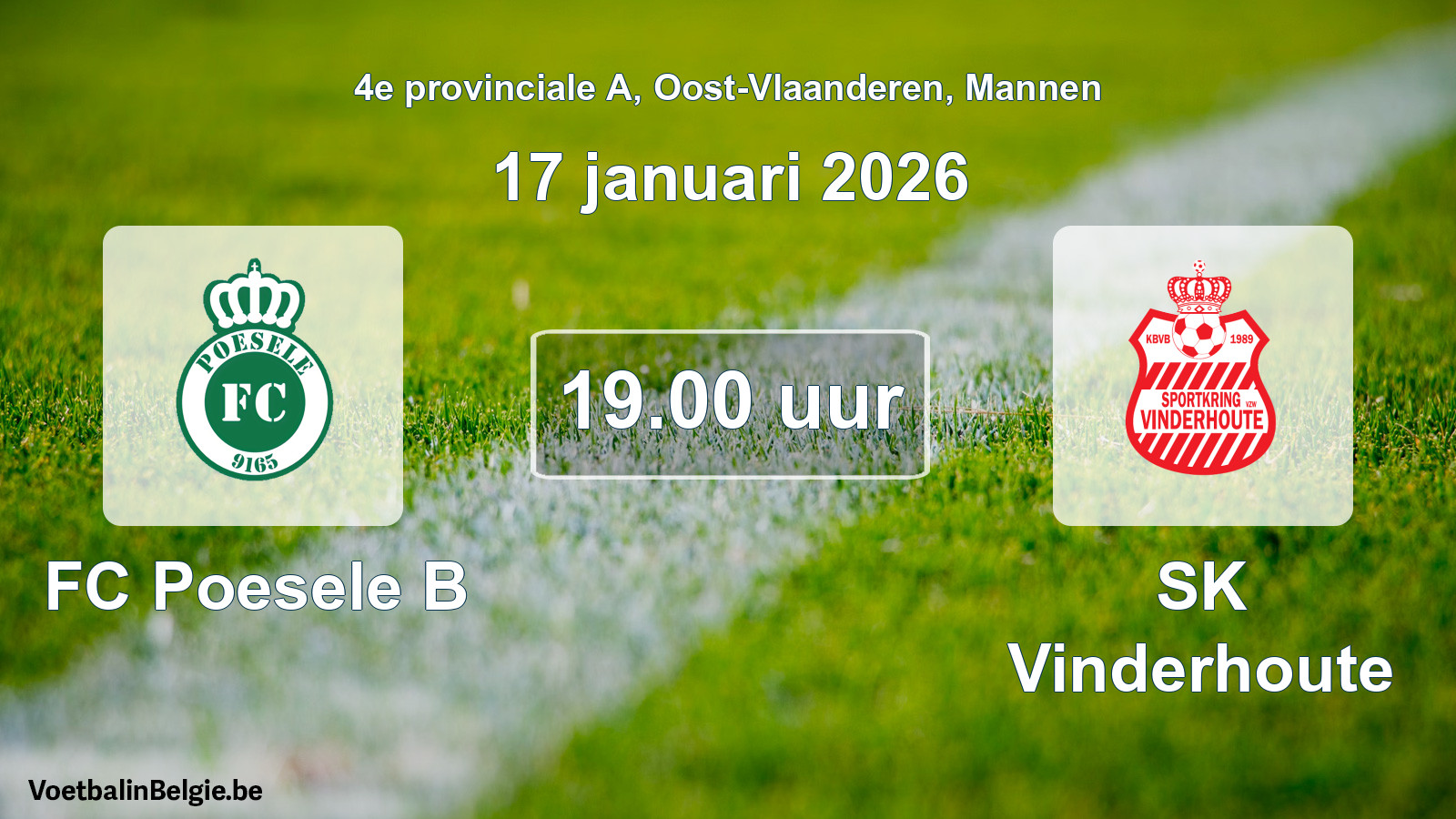 Scheduled match men football: FC Poesele B - SK Vinderhoute (17 January 2026)