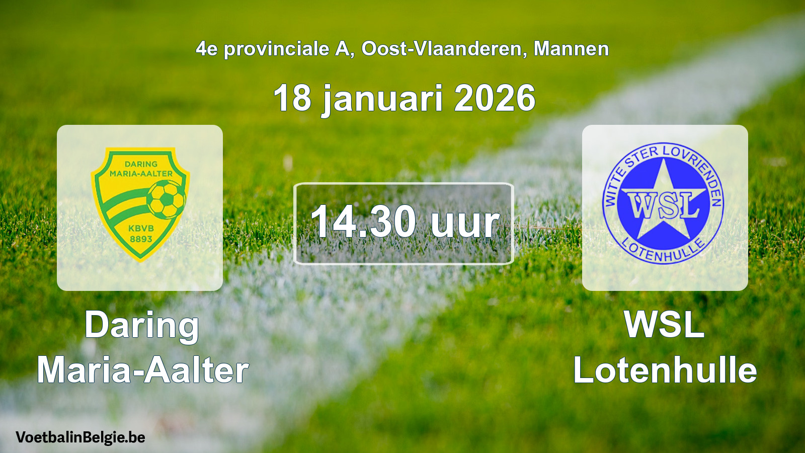 Scheduled match men football: Daring Maria-Aalter - WSL Lotenhulle (18 January 2026)