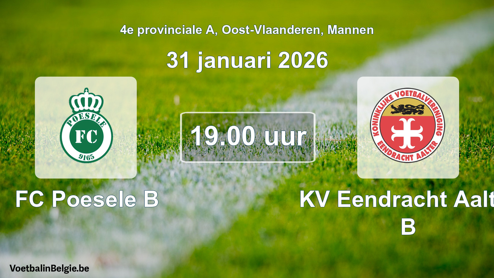 Scheduled match men football: FC Poesele B - KV Eendracht Aalter B (31 January 2026)