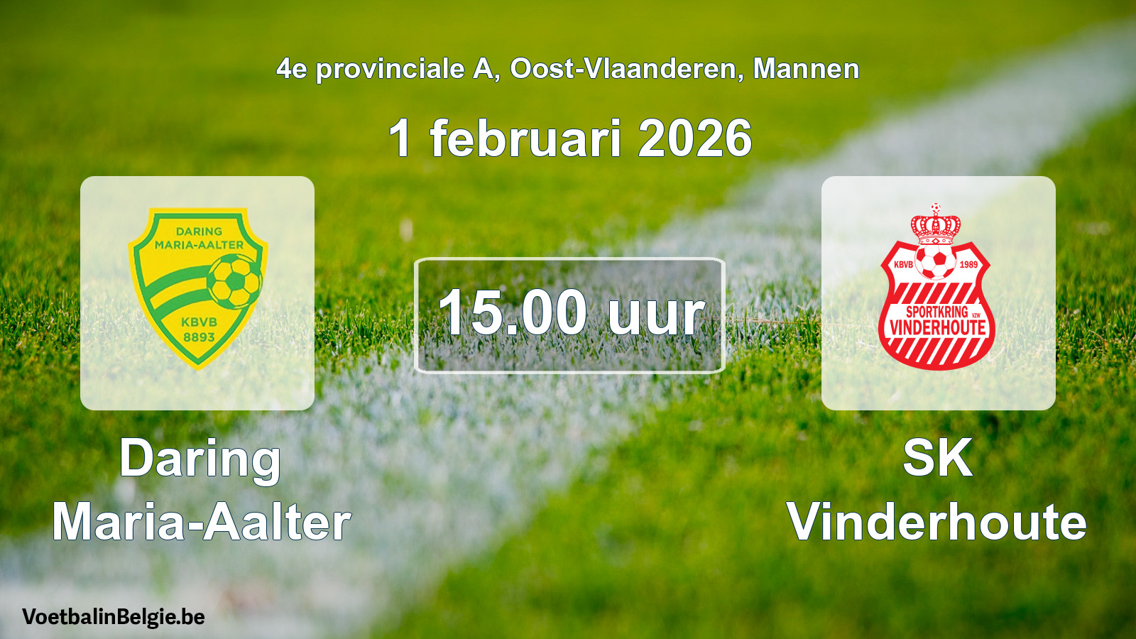 Scheduled match men football: Daring Maria-Aalter - SK Vinderhoute (1 February 2026)
