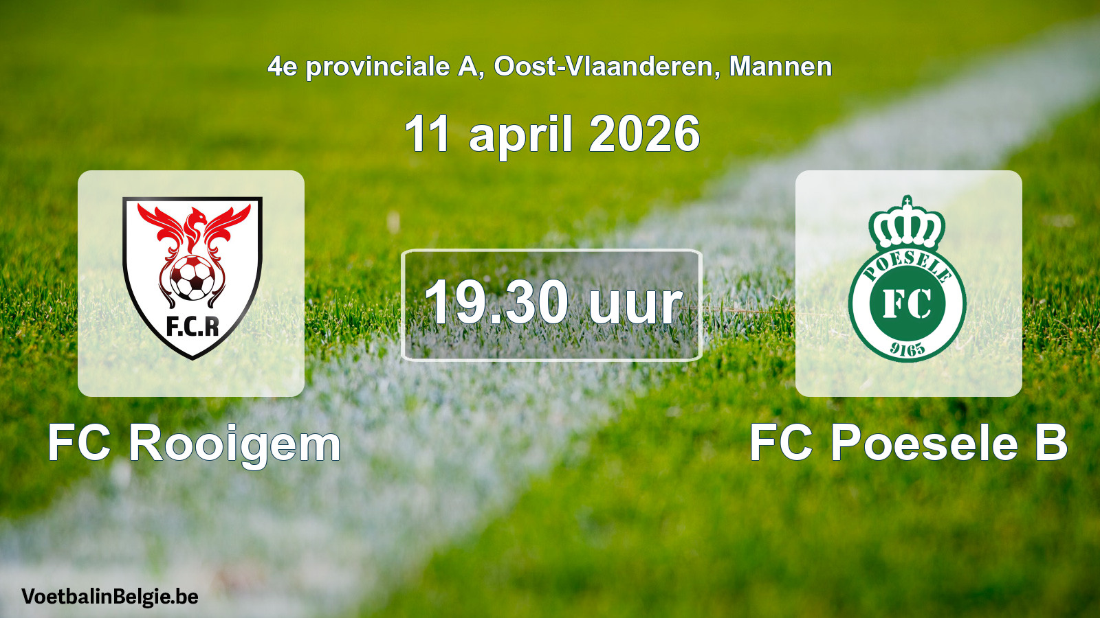Scheduled match men football: FC Rooigem - FC Poesele B (11 April 2026)
