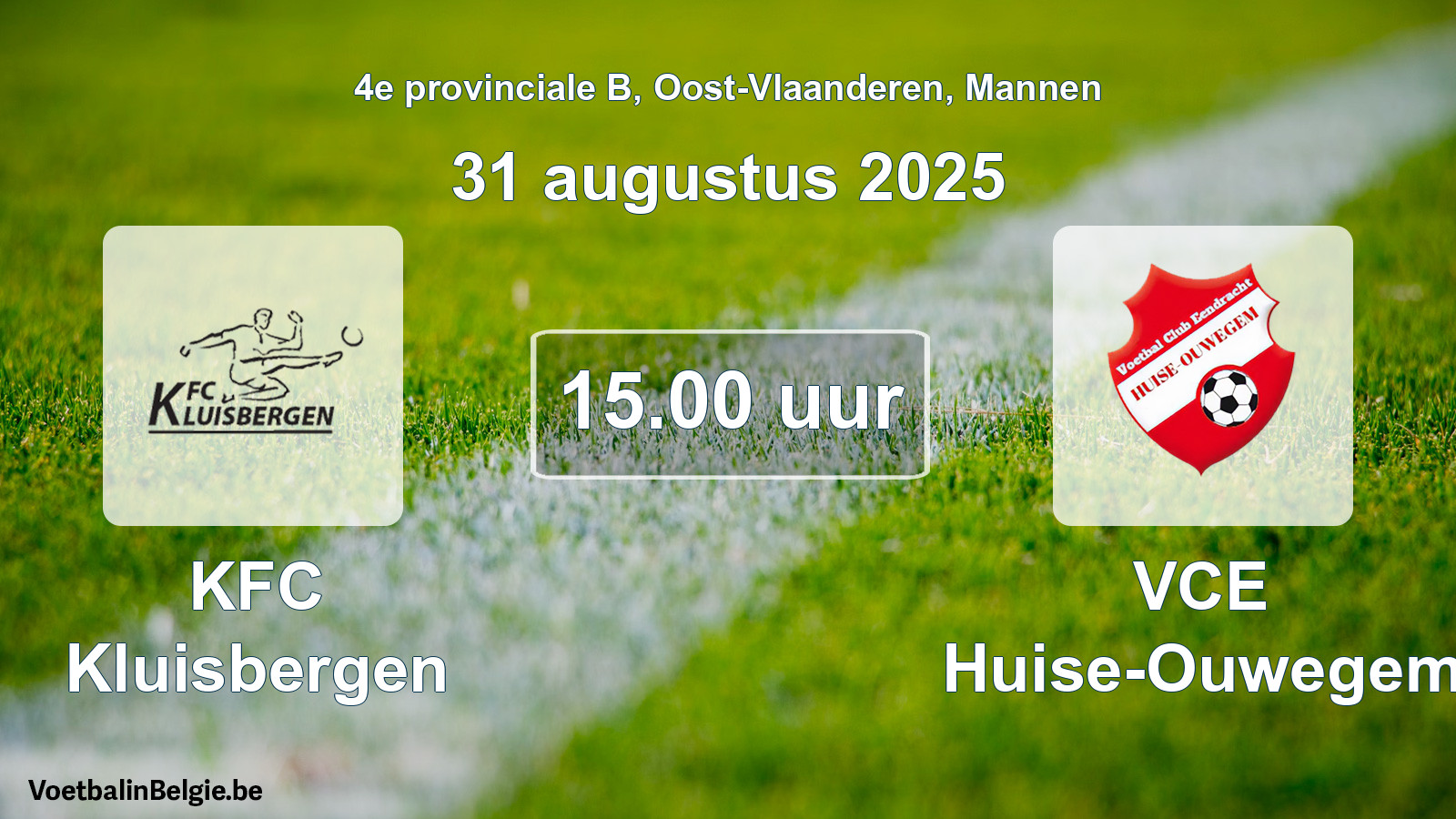 Scheduled match men football: KFC Kluisbergen - VCE Huise-Ouwegem (31 August 2025)