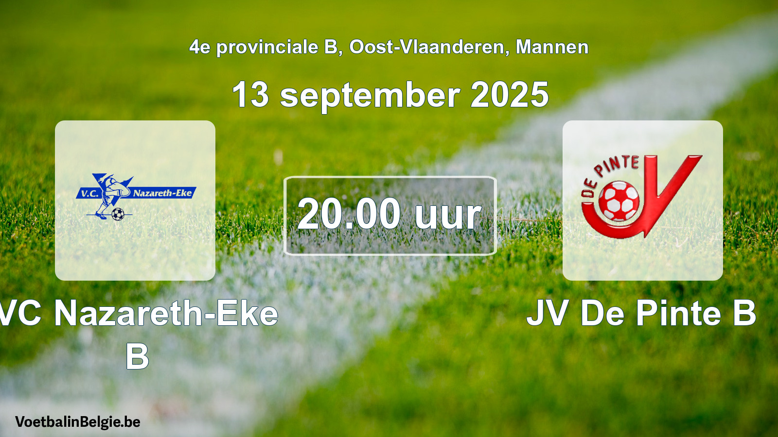 Scheduled match men football: VC Nazareth-Eke B - JV De Pinte B (13 September 2025)