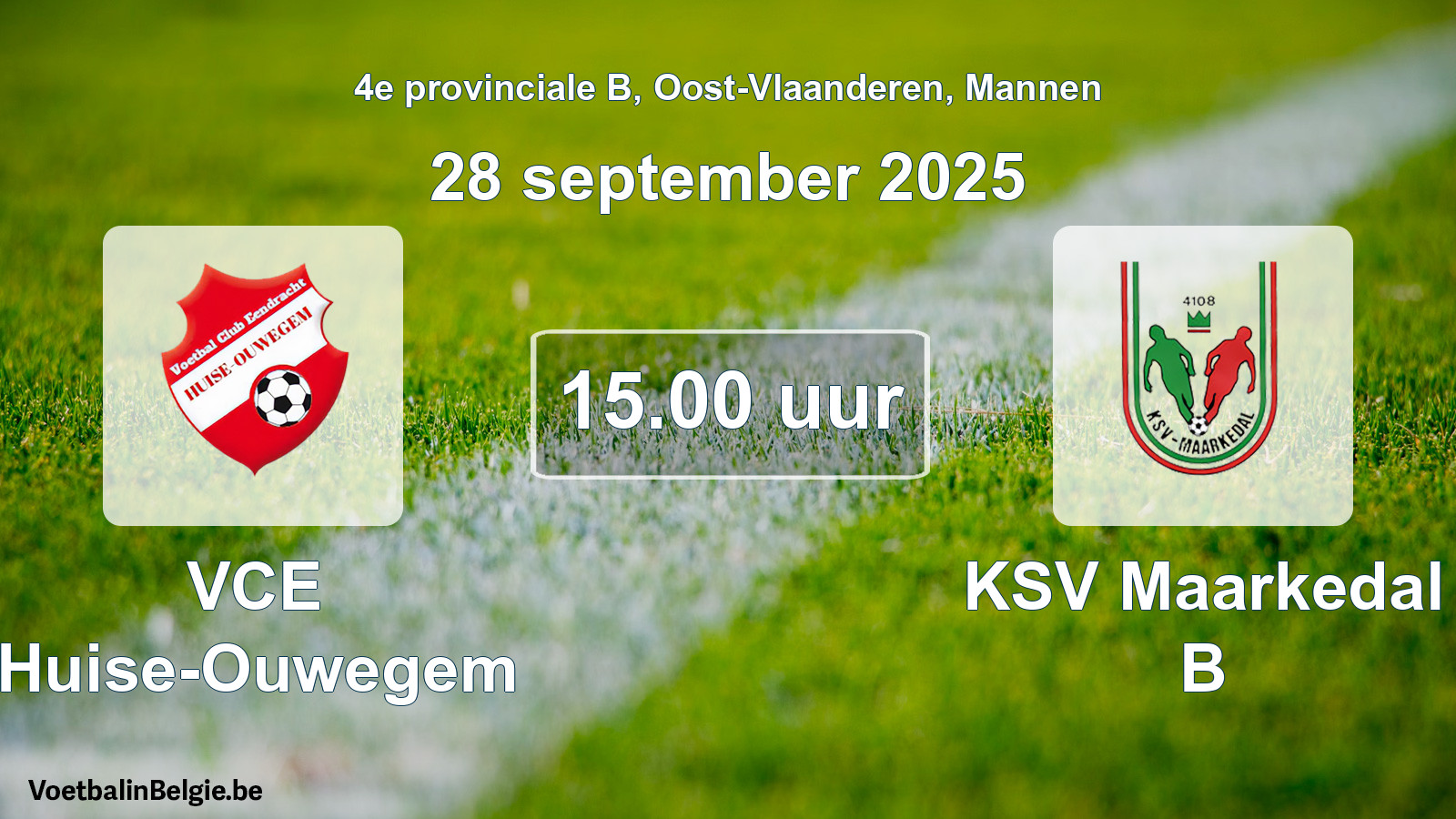 Scheduled match men football: VCE Huise-Ouwegem - KSV Maarkedal B (28 September 2025)
