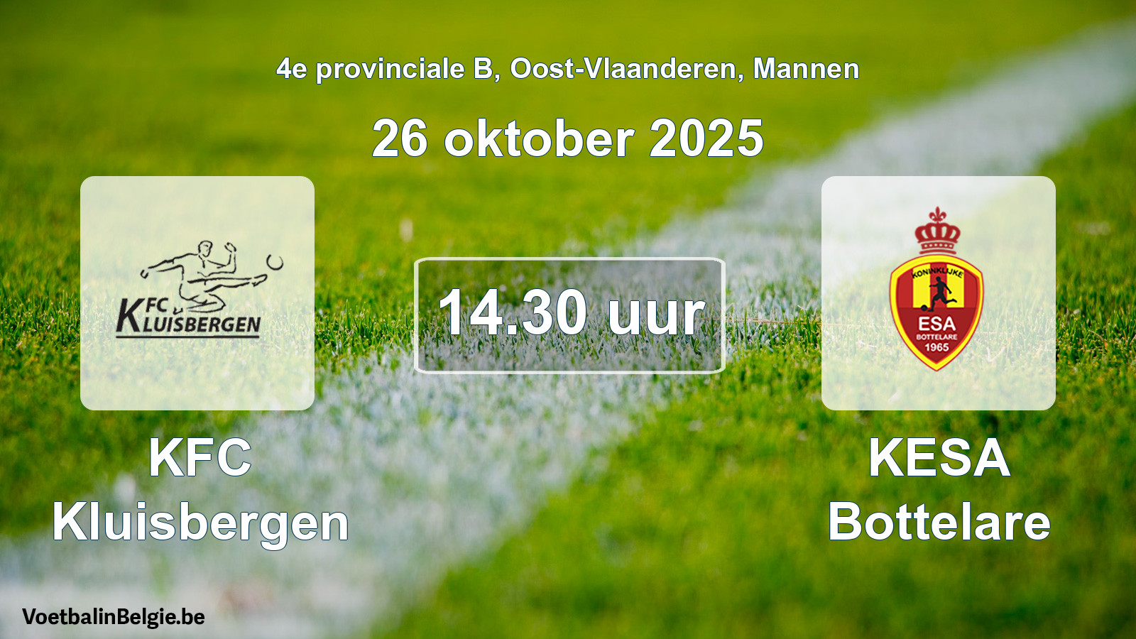 Scheduled match men football: KFC Kluisbergen - KESA Bottelare (26 October 2025)