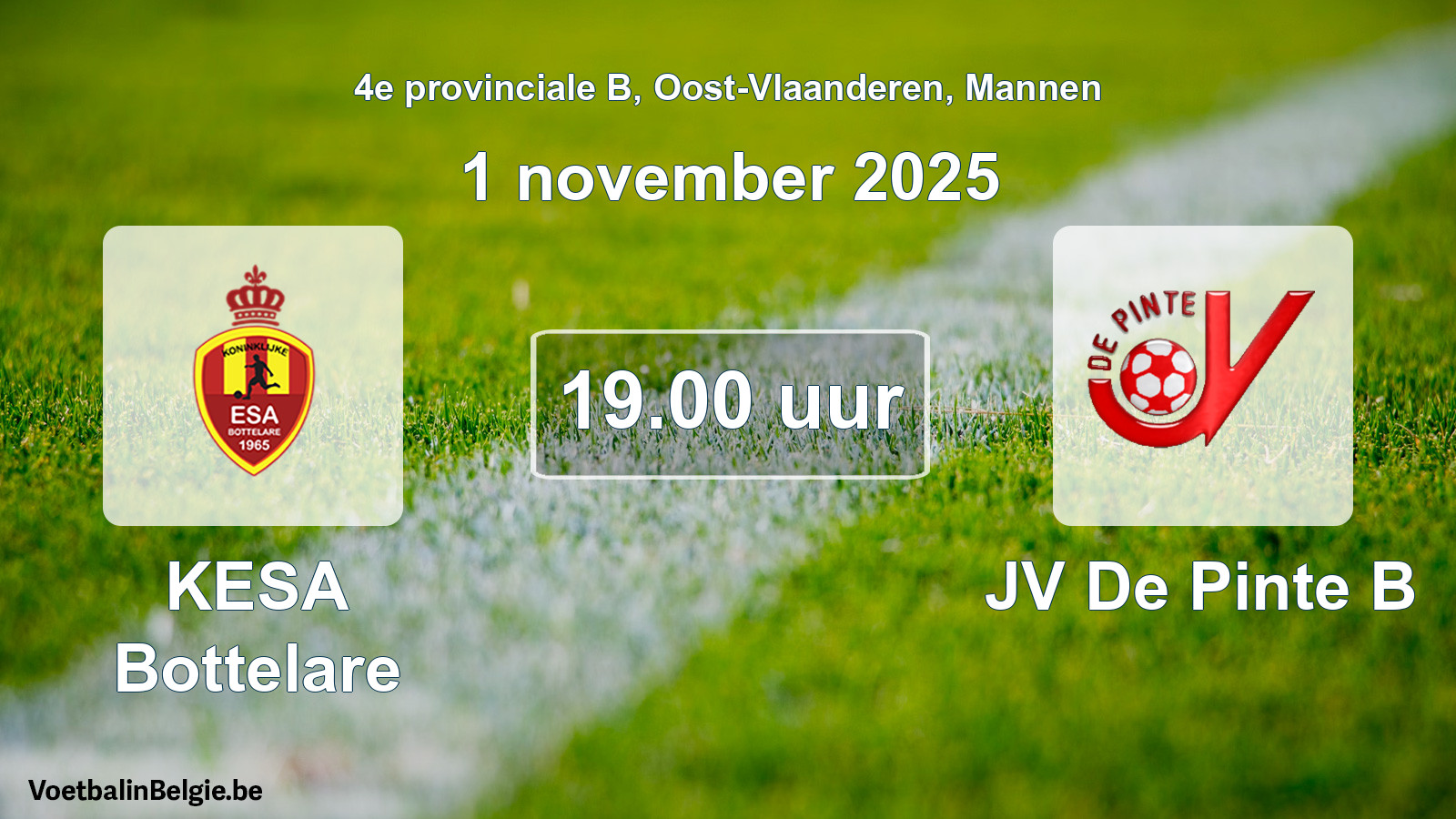 Scheduled match men football: KESA Bottelare - JV De Pinte B (1 November 2025)