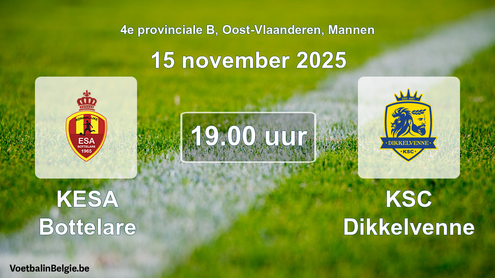 Scheduled match men football: KESA Bottelare - KSC Dikkelvenne (15 November 2025)
