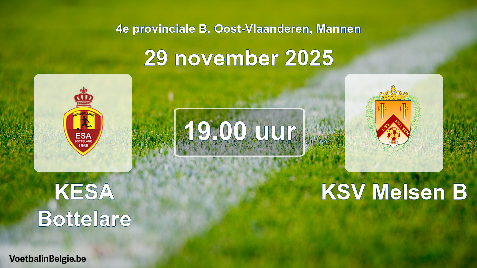 Scheduled match men football: KESA Bottelare - KSV Melsen B (29 November 2025)