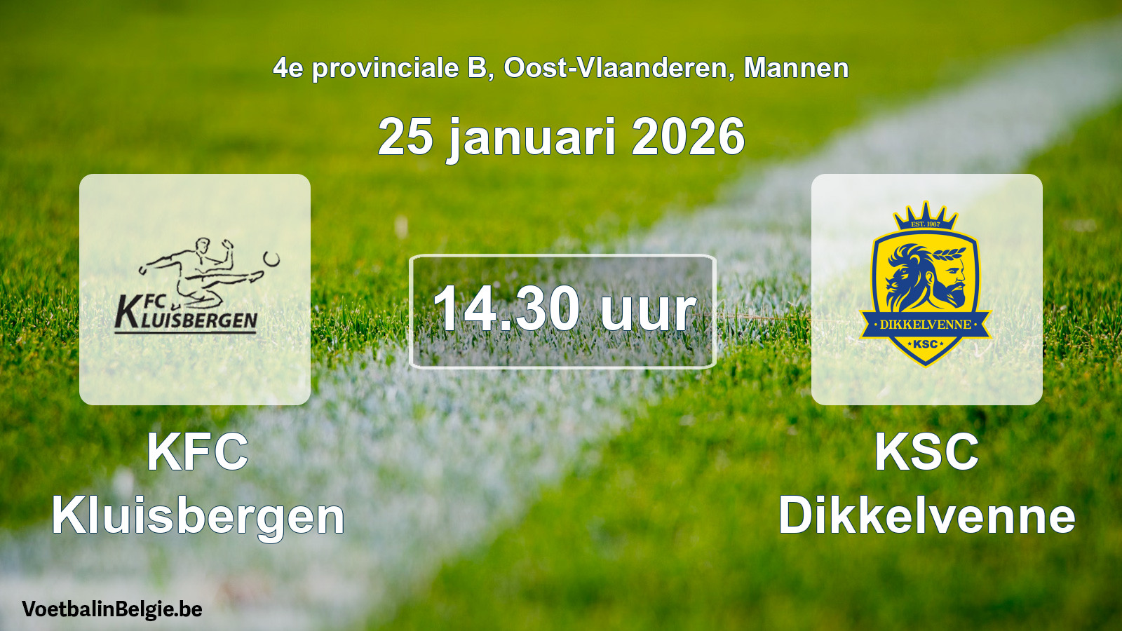 Scheduled match men football: KFC Kluisbergen - KSC Dikkelvenne (25 January 2026)