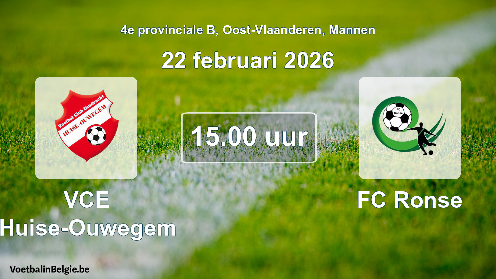 Scheduled match men football: VCE Huise-Ouwegem - FC Ronse (22 February 2026)