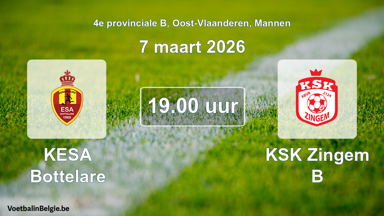 Scheduled match men football: KESA Bottelare - KSK Zingem B (7 March 2026)