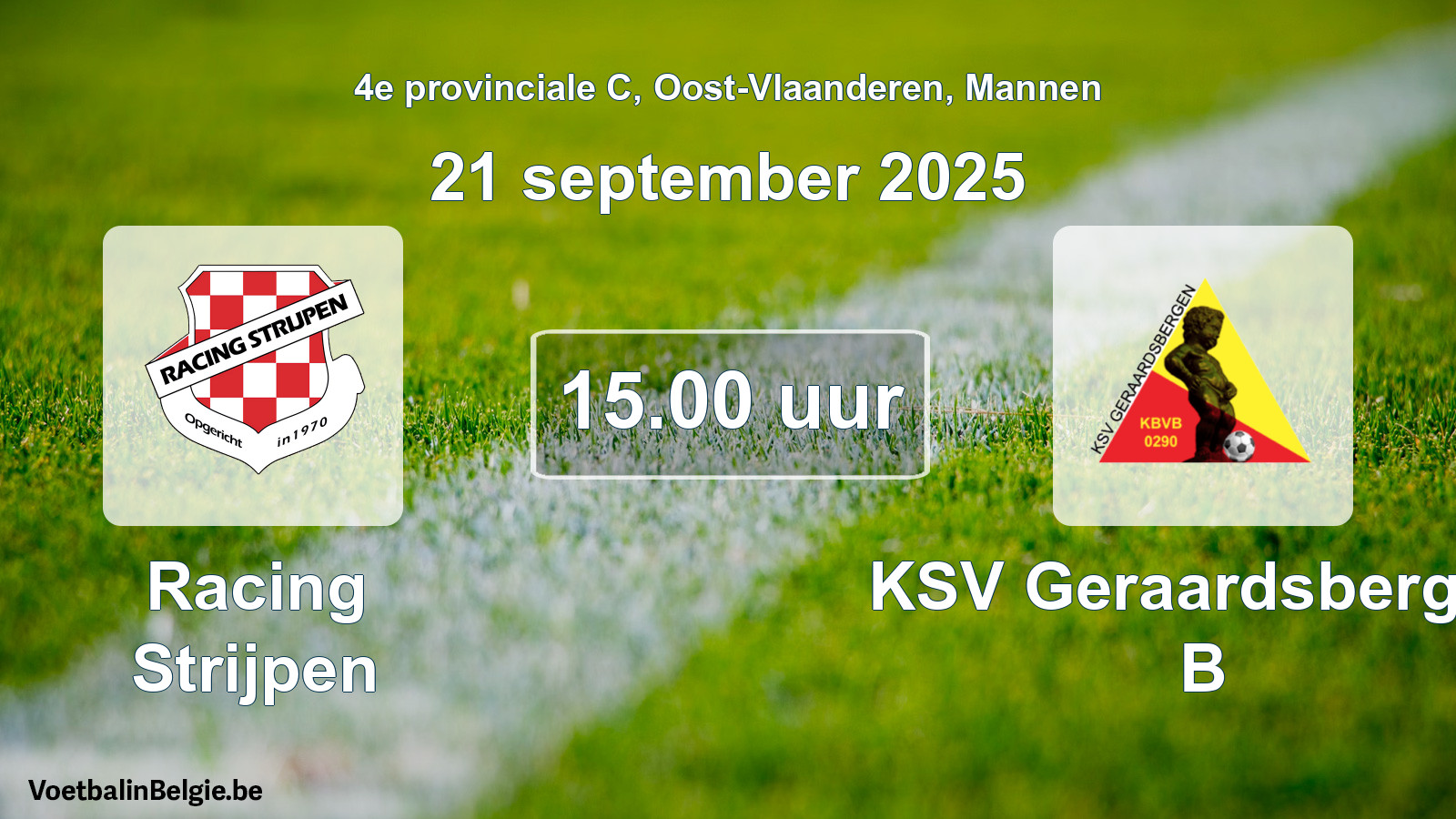 Scheduled match men football: Racing Strijpen - KSV Geraardsbergen B (21 September 2025)