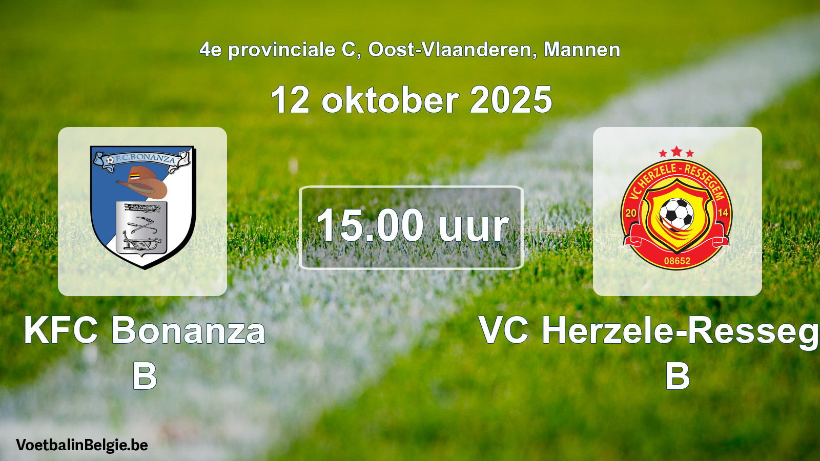 Scheduled match men football: KFC Bonanza B - VC Herzele-Ressegem B (12 October 2025)
