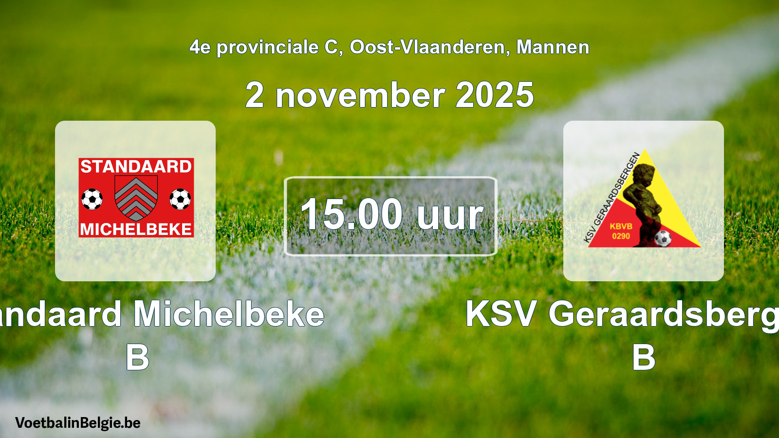 Scheduled match men football: Standaard Michelbeke B - KSV Geraardsbergen B (2 November 2025)
