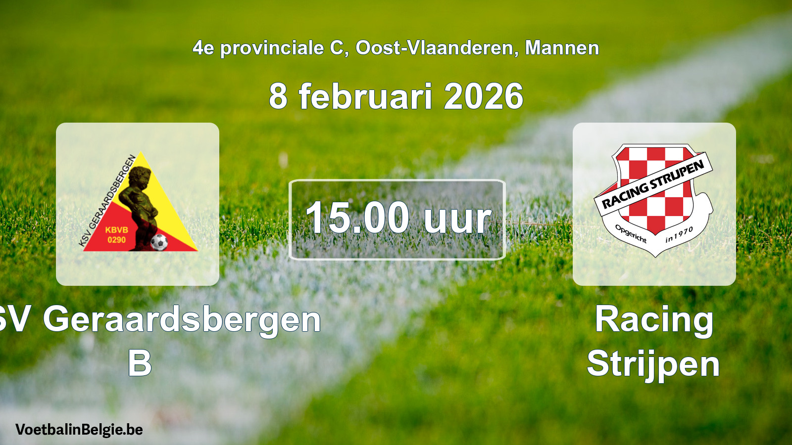 Scheduled match men football: KSV Geraardsbergen B - Racing Strijpen (8 February 2026)