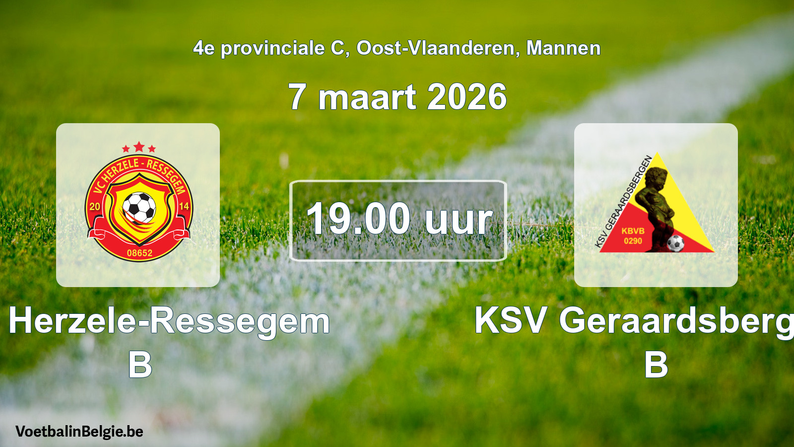 Scheduled match men football: VC Herzele-Ressegem B - KSV Geraardsbergen B (7 March 2026)