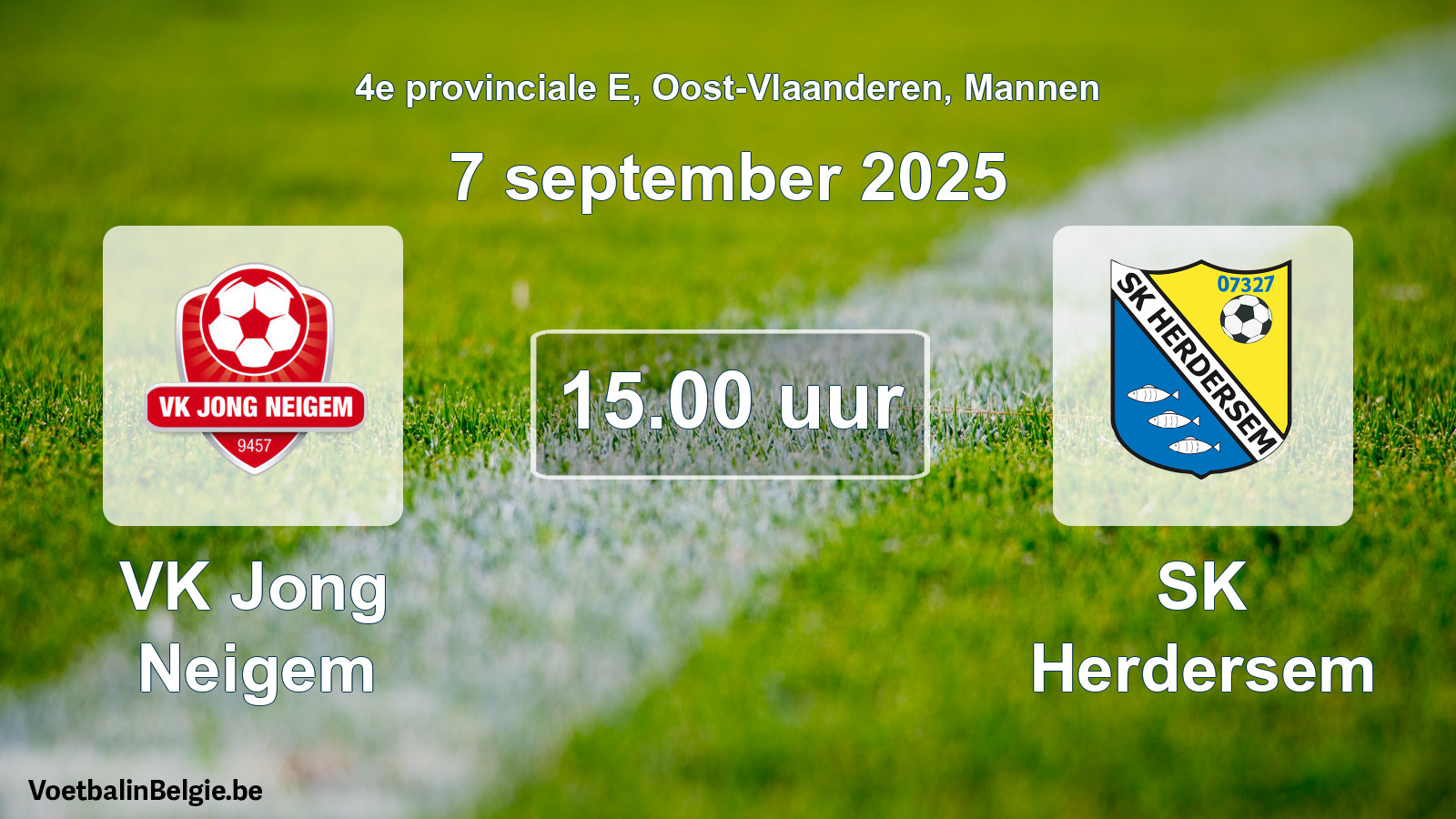 Scheduled match men football: VK Jong Neigem - SK Herdersem (7 September 2025)