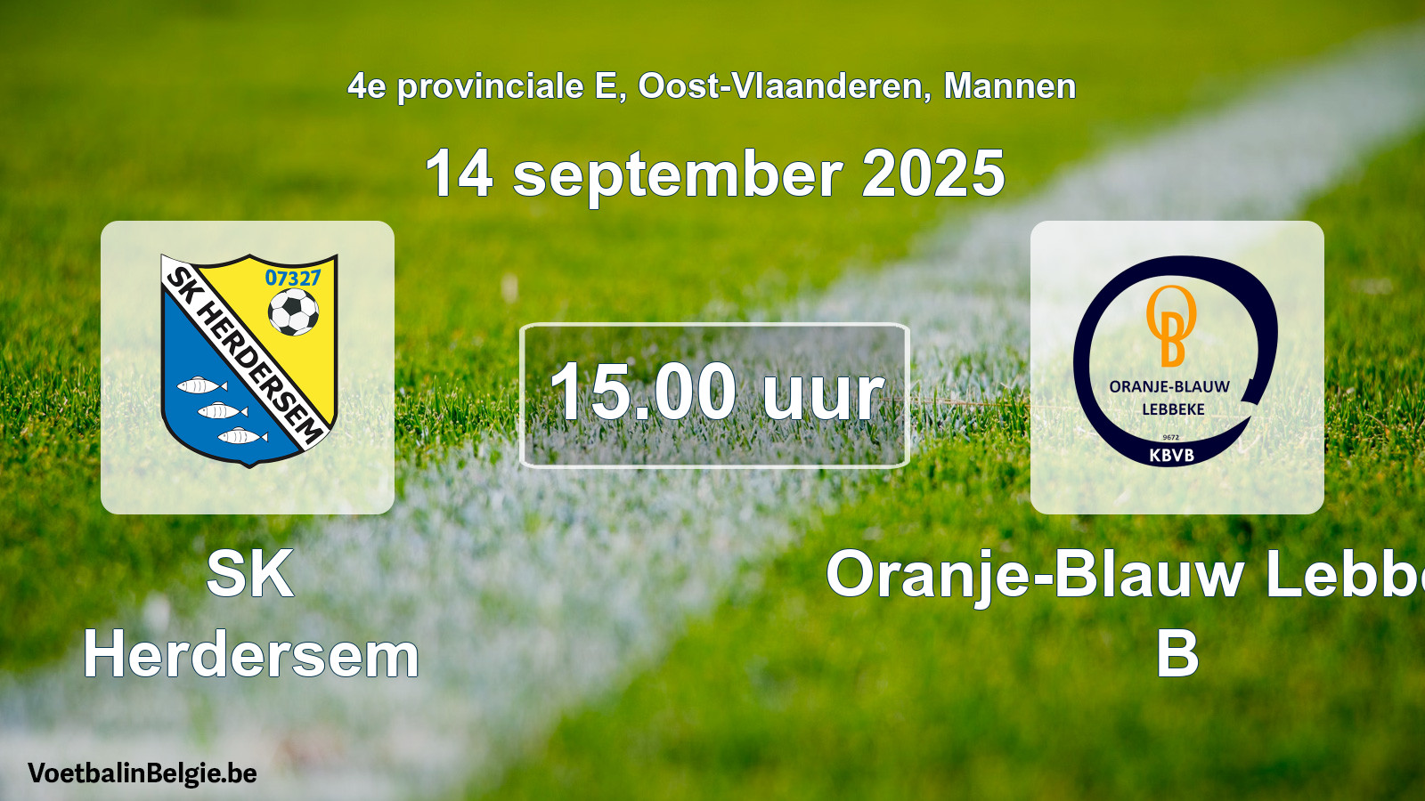 Geplantes Spiel männer-Fußball: SK Herdersem - Oranje-Blauw Lebbeke B (14 September 2025)