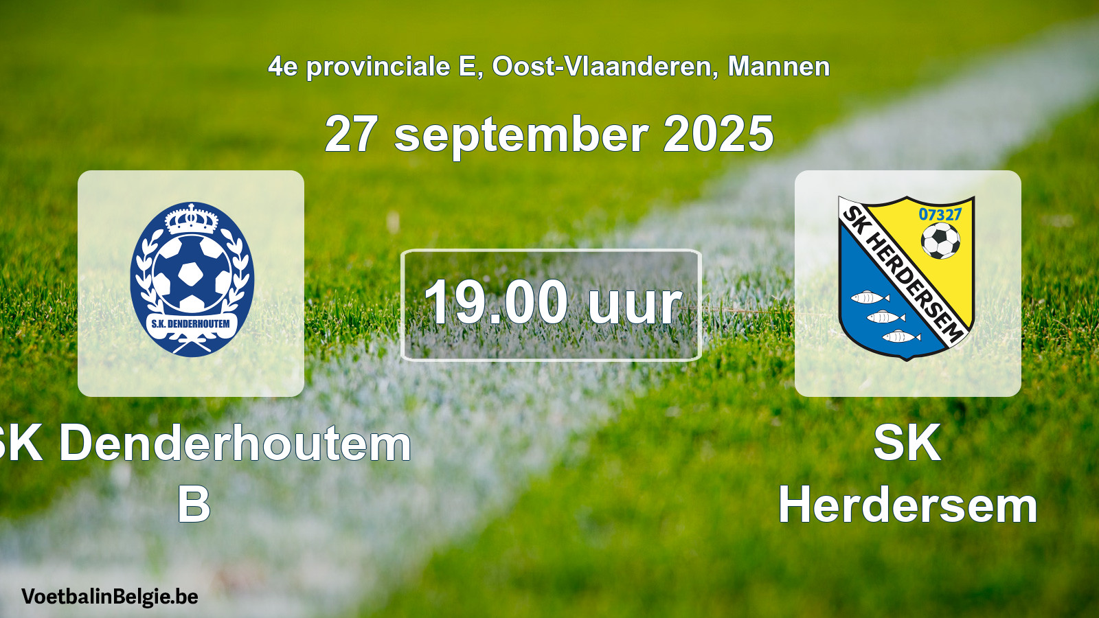 Geplantes Spiel männer-Fußball: SK Denderhoutem B - SK Herdersem (27 September 2025)