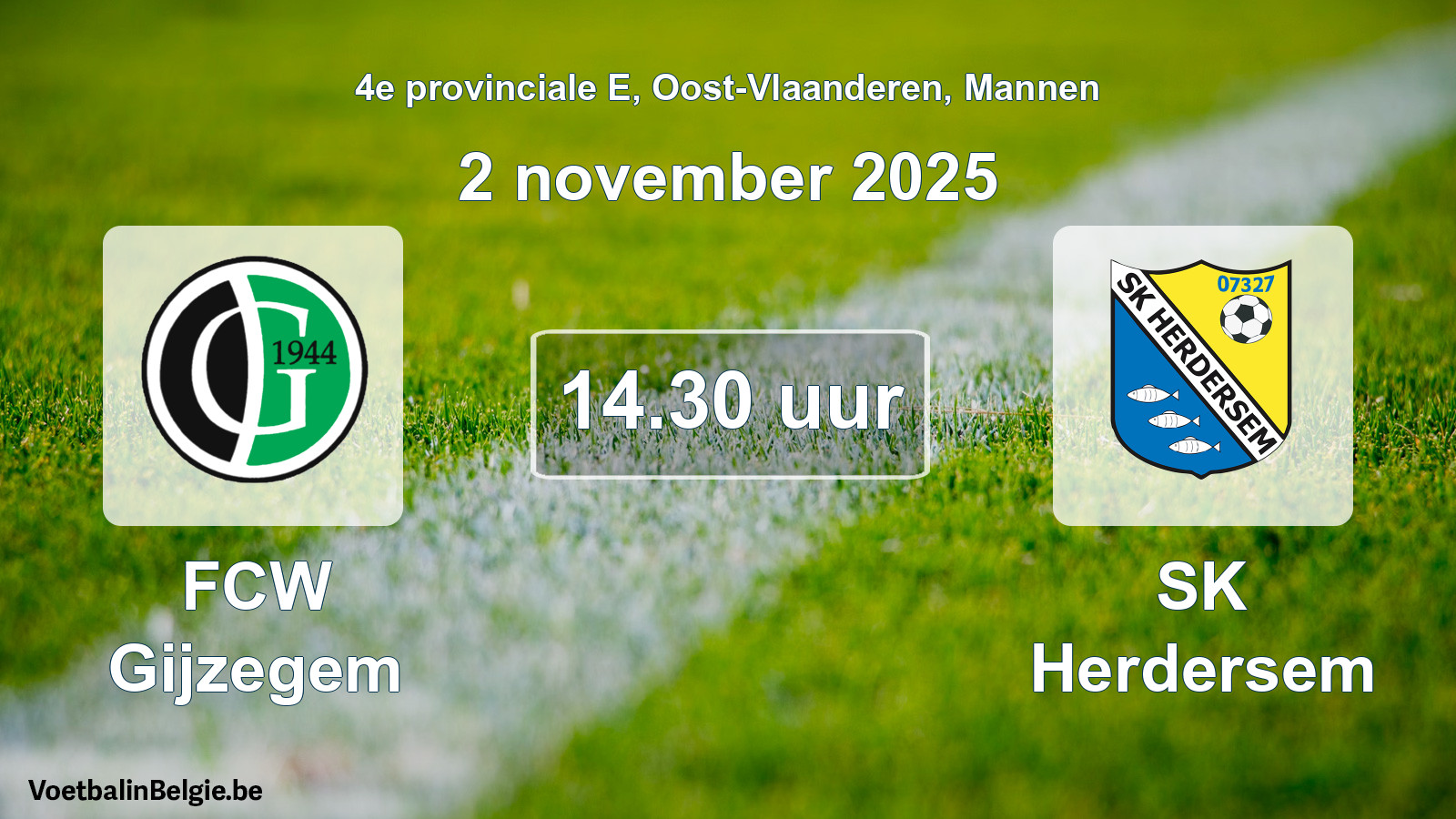 Scheduled match men football: FCW Gijzegem - SK Herdersem (2 November 2025)