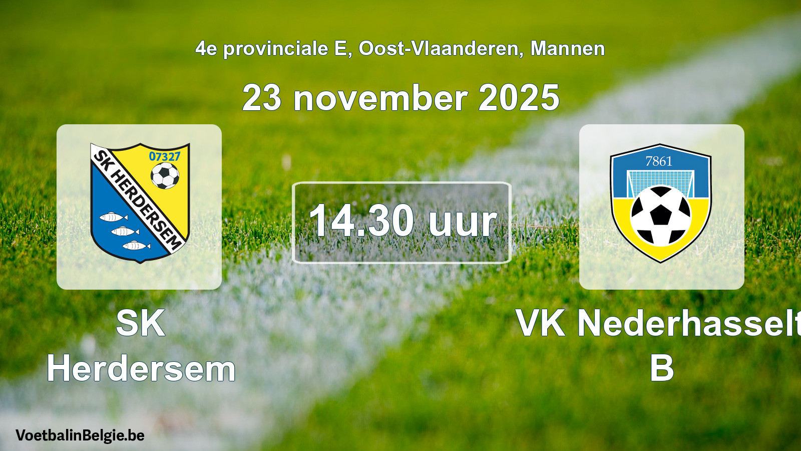 Scheduled match men football: SK Herdersem - VK Nederhasselt B (23 November 2025)