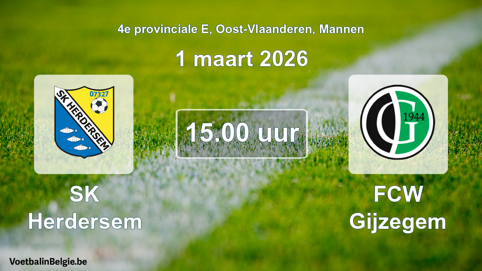 Scheduled match men football: SK Herdersem - FCW Gijzegem (1 March 2026)