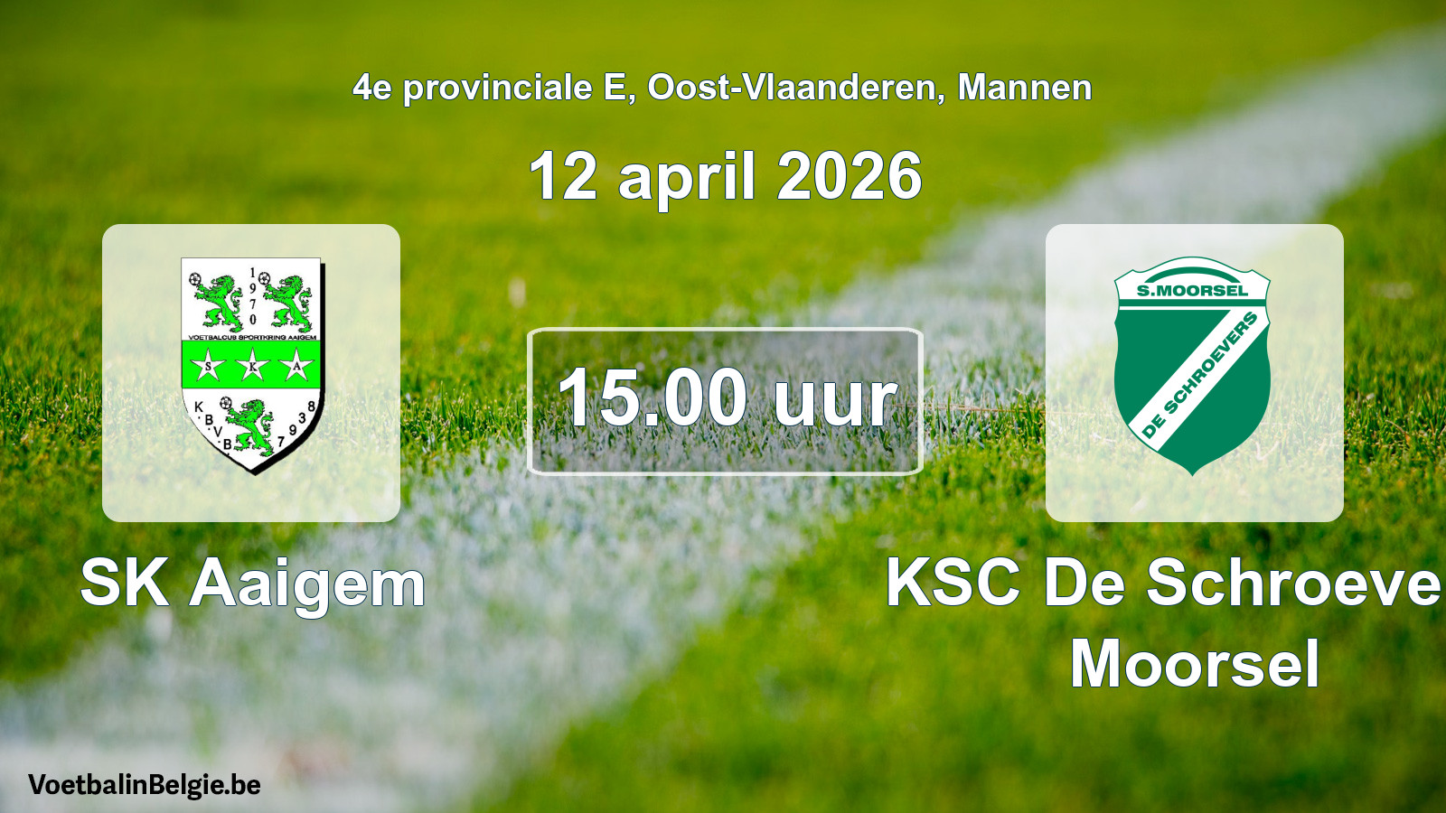 Scheduled match men football: SK Aaigem - KSC De Schroevers Moorsel (12 April 2026)