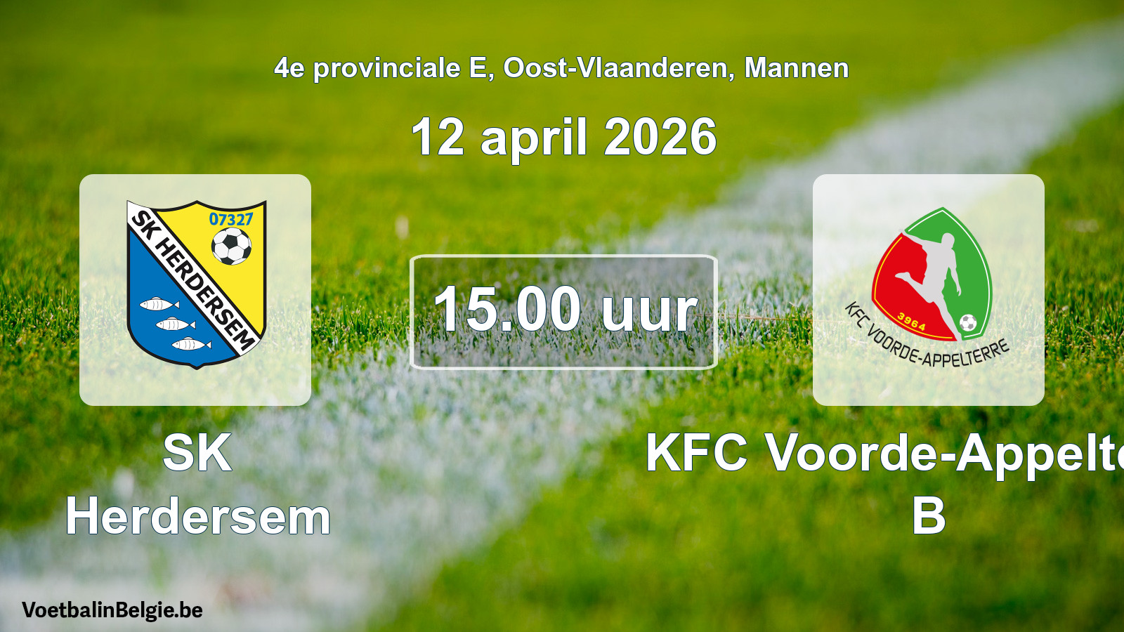 Scheduled match men football: SK Herdersem - KFC Voorde-Appelterre B (12 April 2026)