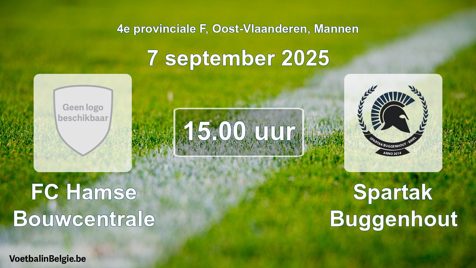 Scheduled match men football: FC Hamse Bouwcentrale - Spartak Buggenhout (7 September 2025)