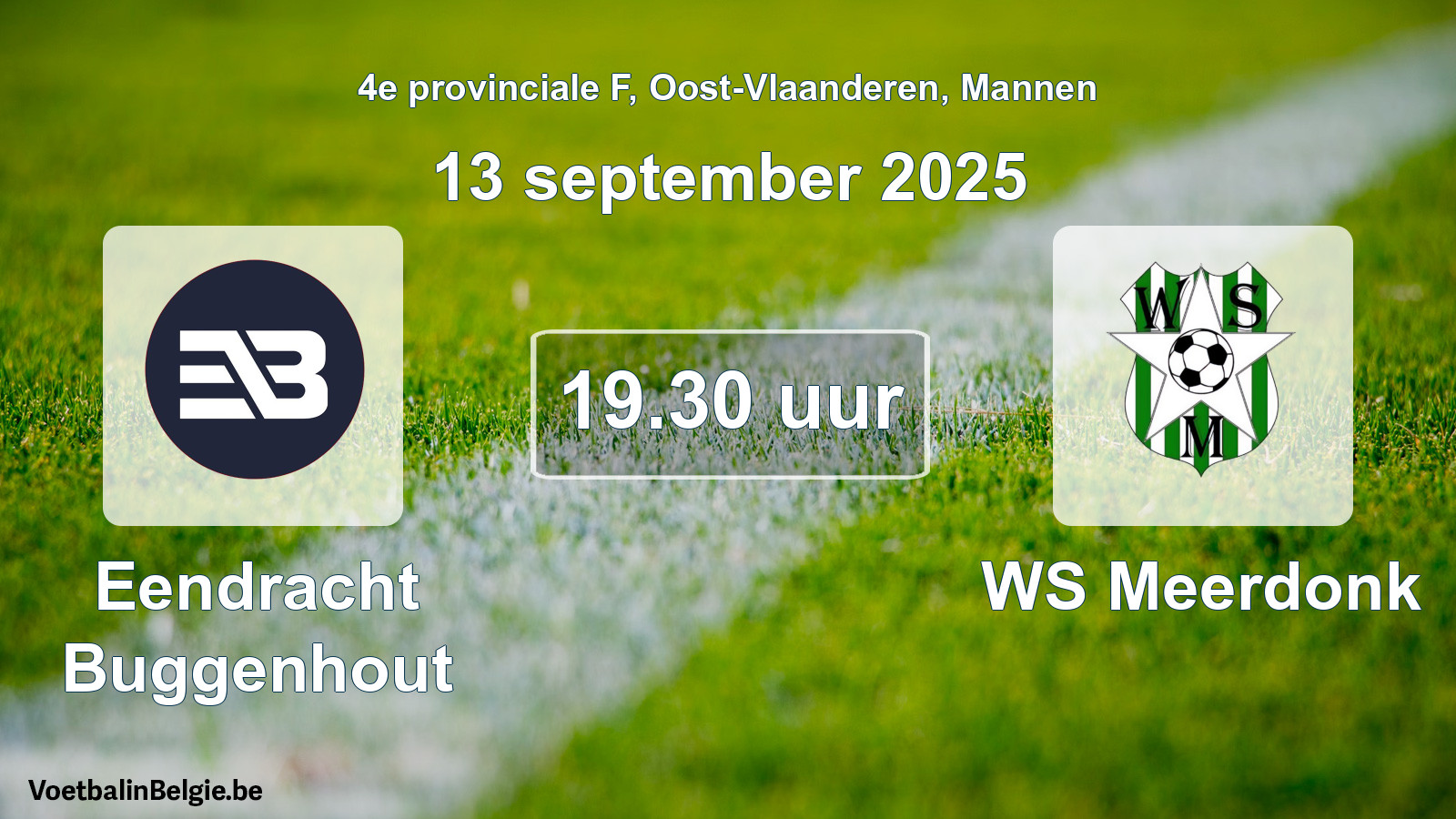 Scheduled match men football: Eendracht Buggenhout - WS Meerdonk (13 September 2025)