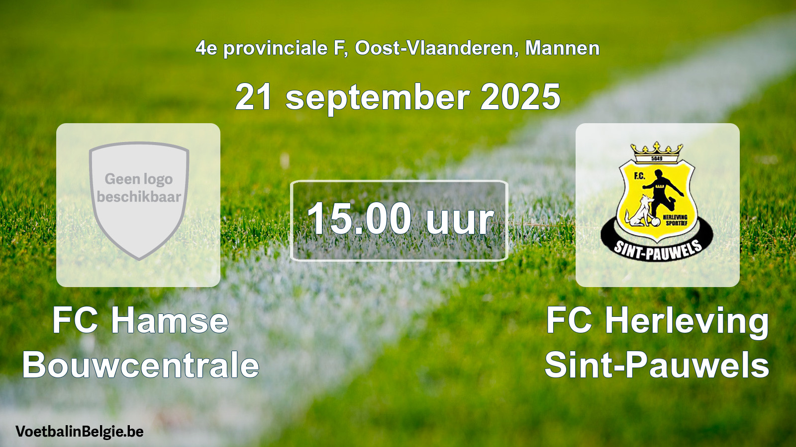 Scheduled match men football: FC Hamse Bouwcentrale - FC Herleving Sint-Pauwels (21 September 2025)