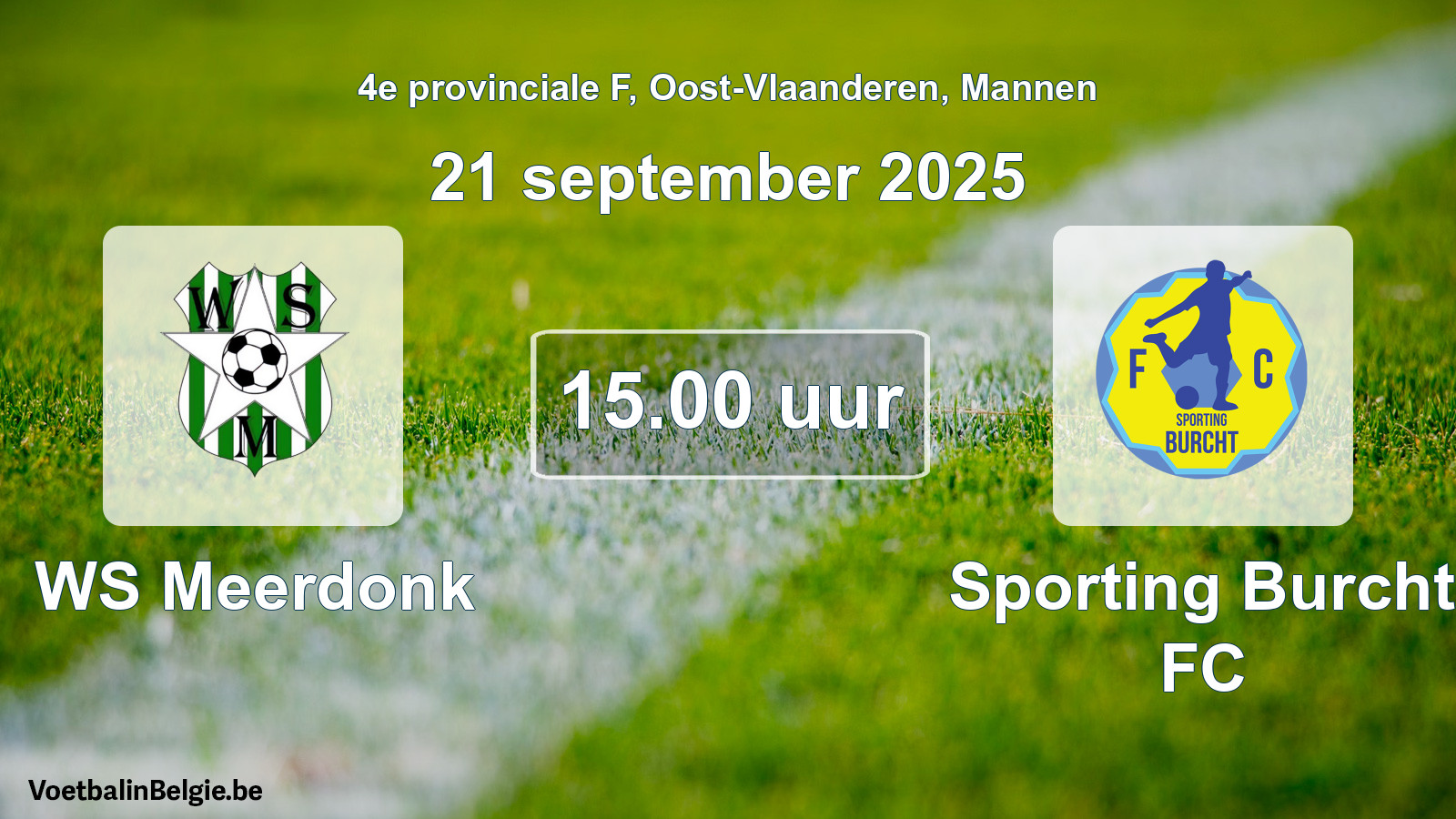 Scheduled match men football: WS Meerdonk - Sporting Burcht FC (21 September 2025)