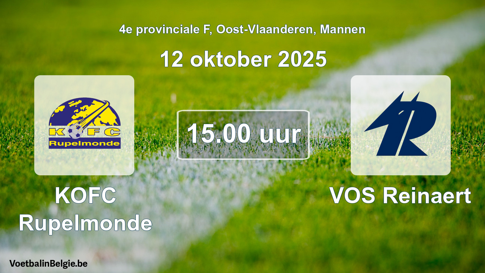 Scheduled match men football: KOFC Rupelmonde - VOS Reinaert (12 October 2025)
