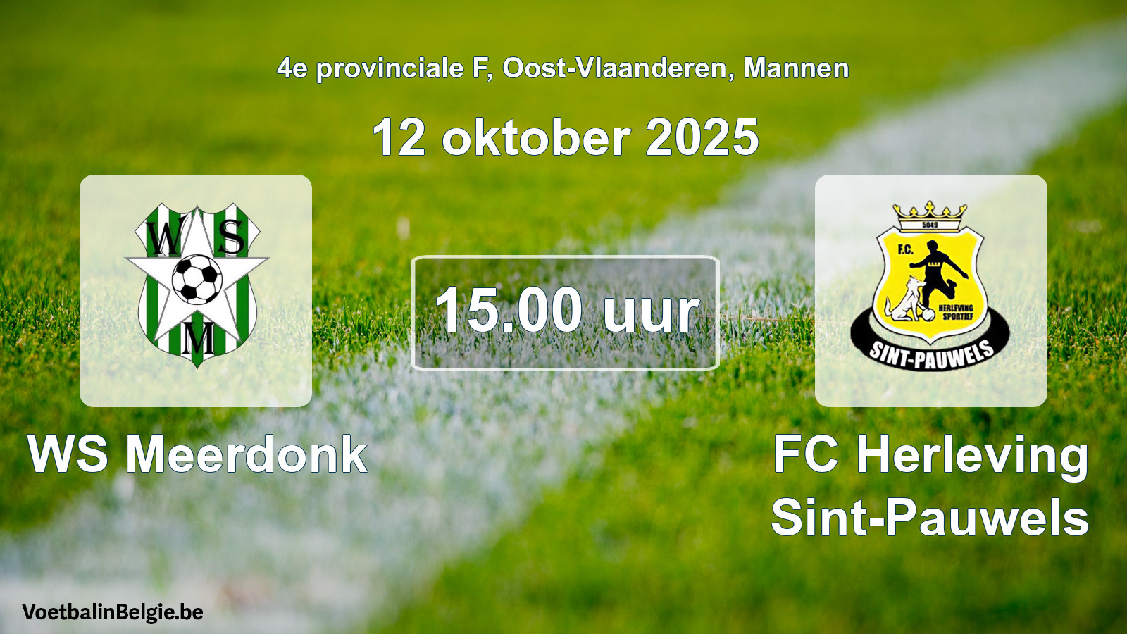 Scheduled match men football: WS Meerdonk - FC Herleving Sint-Pauwels (12 October 2025)
