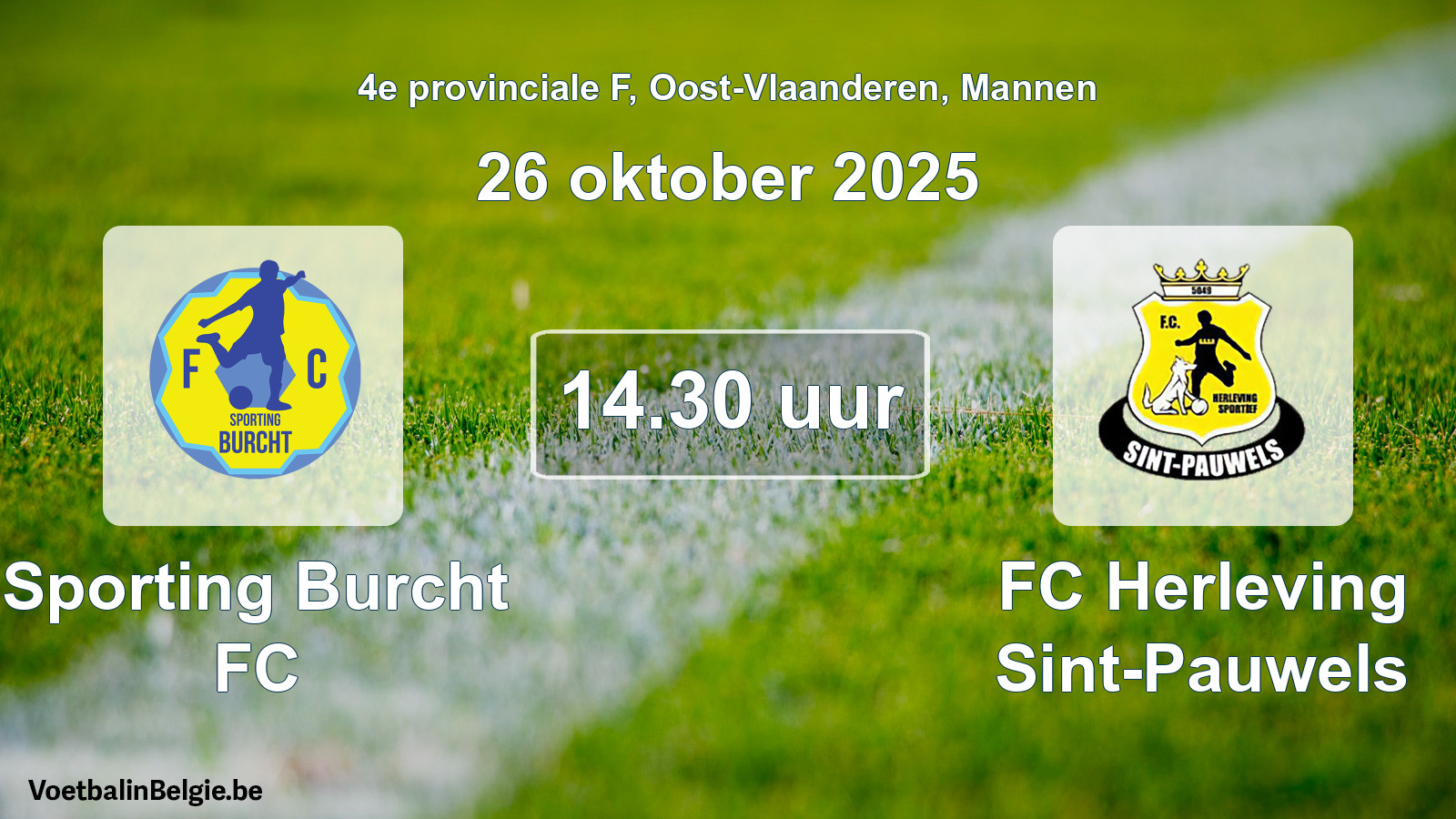 Scheduled match men football: Sporting Burcht FC - FC Herleving Sint-Pauwels (26 October 2025)