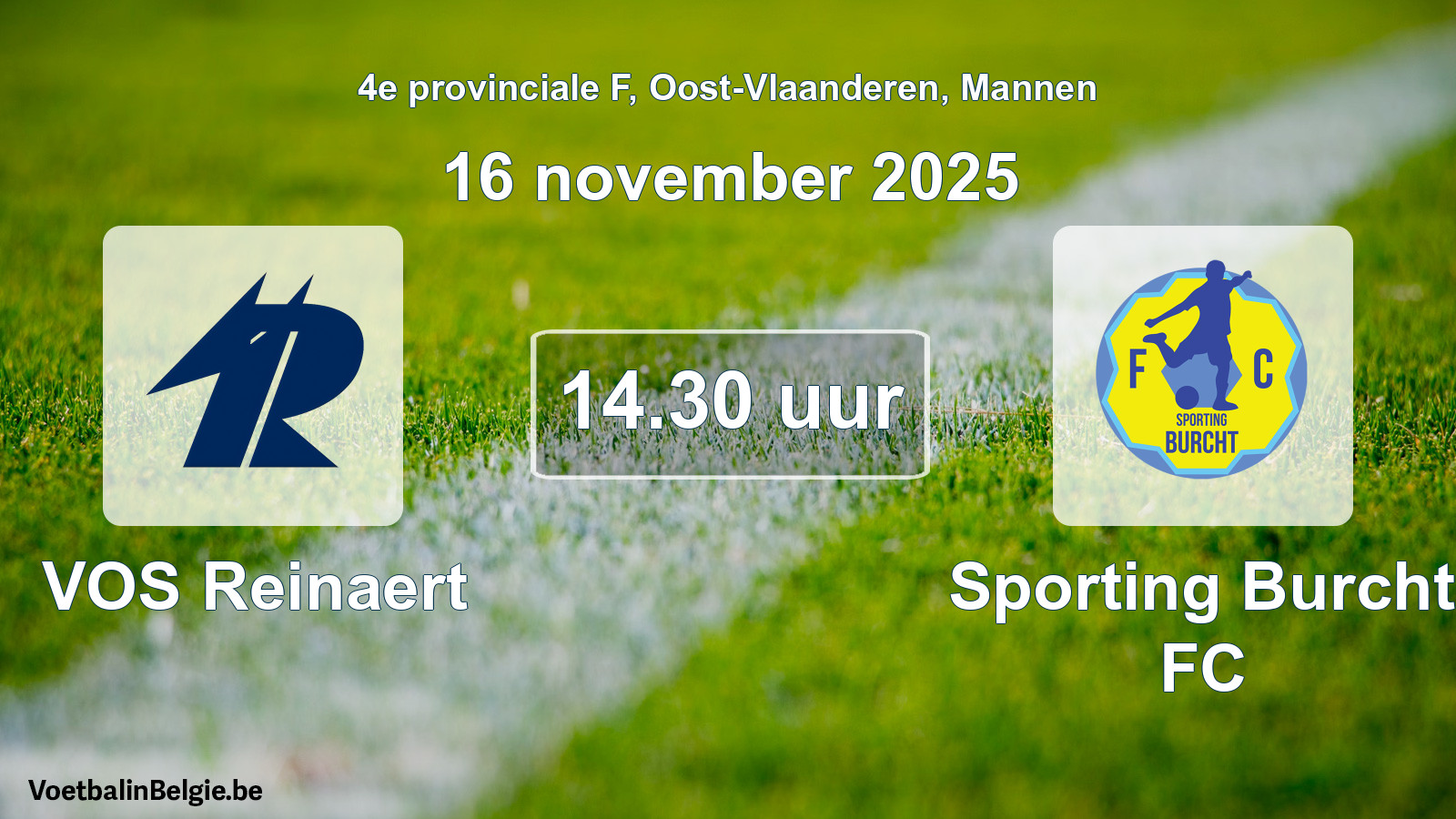 Scheduled match men football: VOS Reinaert - Sporting Burcht FC (16 November 2025)