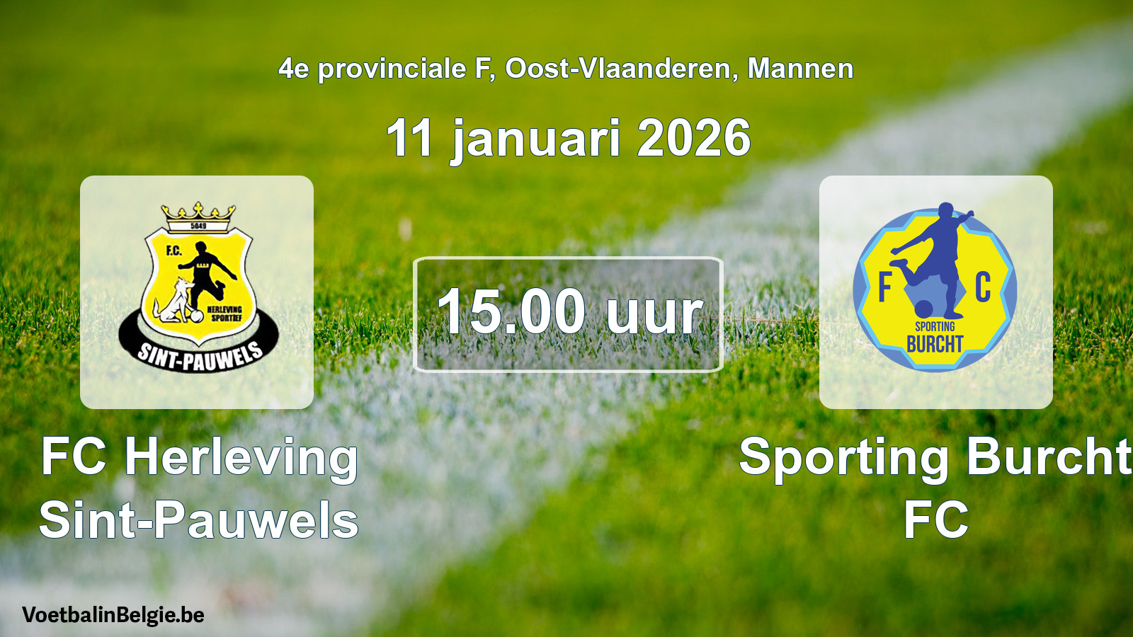 Scheduled match men football: FC Herleving Sint-Pauwels - Sporting Burcht FC (11 January 2026)
