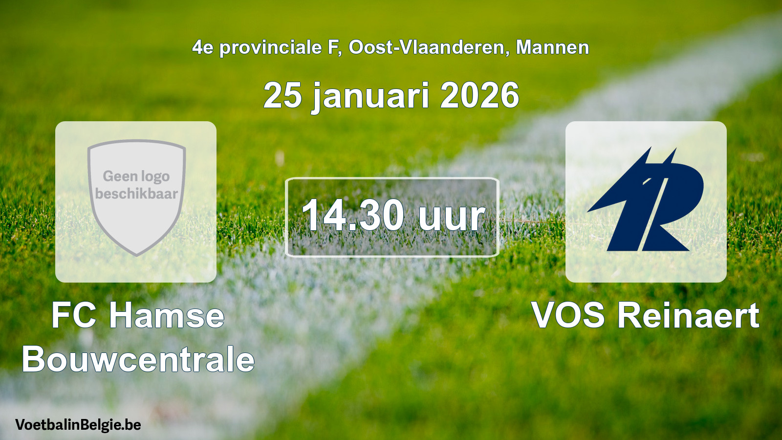 Scheduled match men football: FC Hamse Bouwcentrale - VOS Reinaert (25 January 2026)