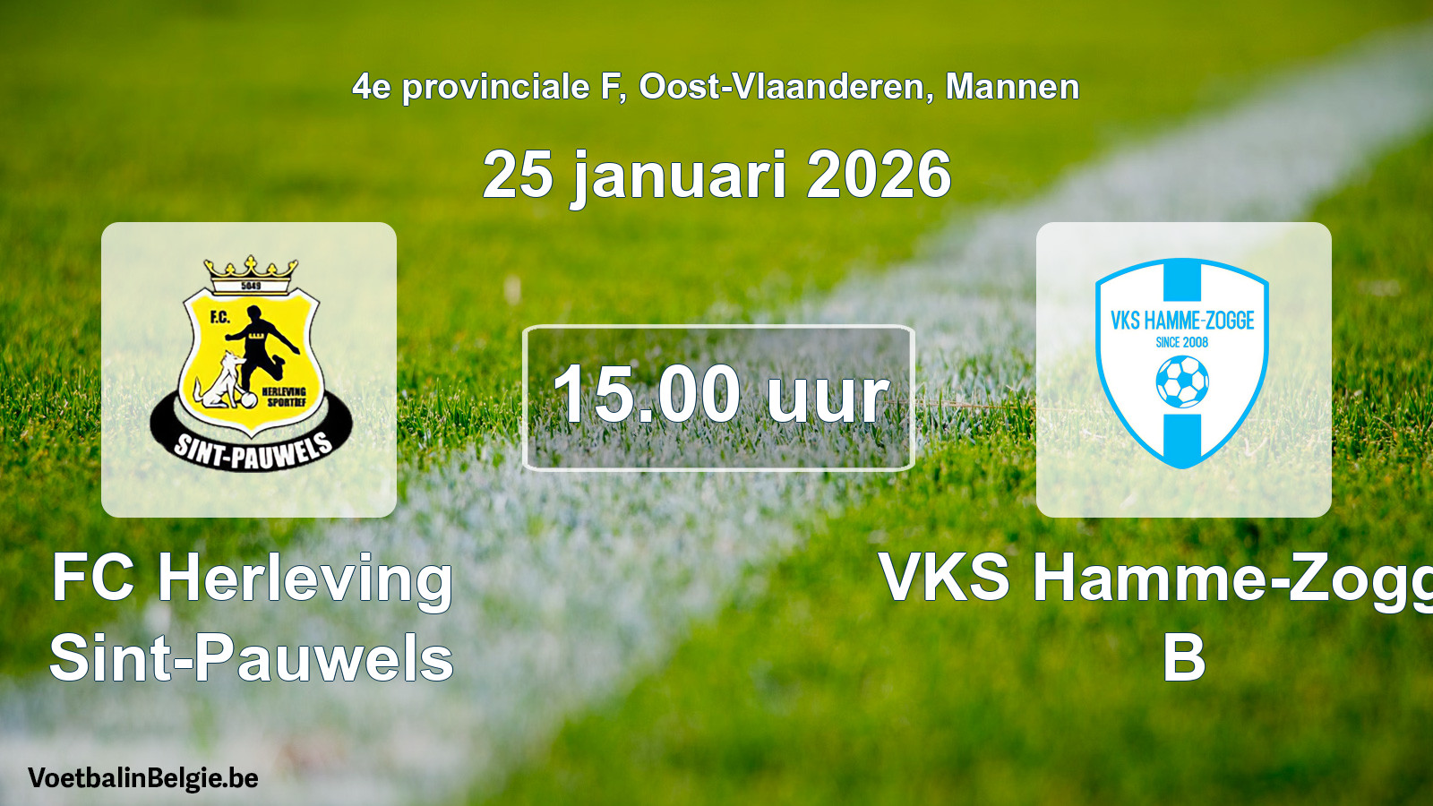 Scheduled match men football: FC Herleving Sint-Pauwels - VKS Hamme-Zogge B (25 January 2026)