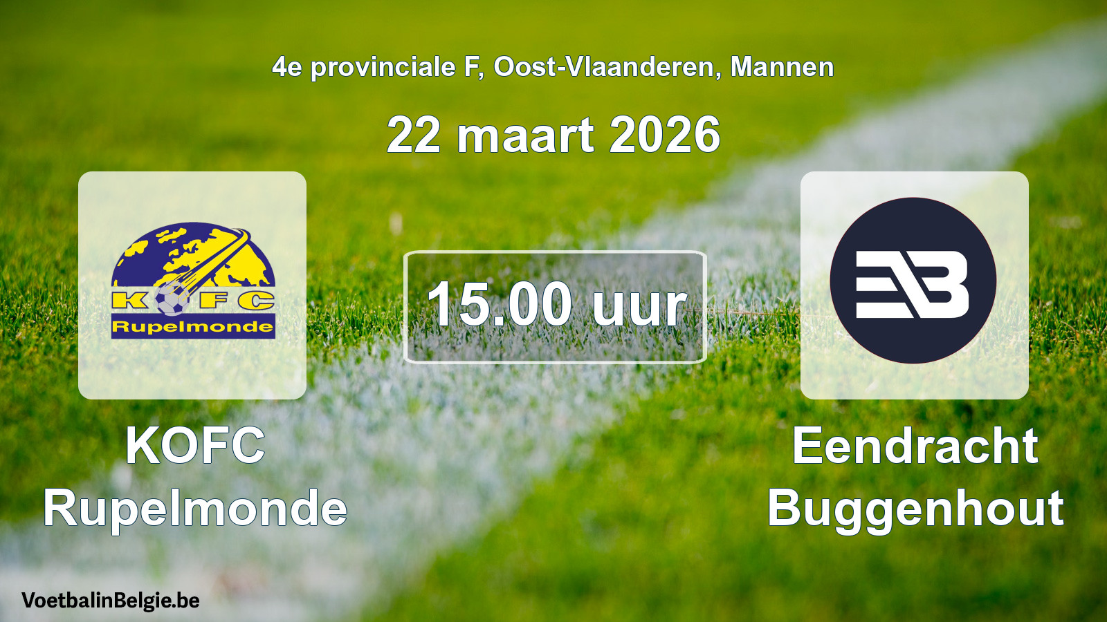 Scheduled match men football: KOFC Rupelmonde - Eendracht Buggenhout (22 March 2026)