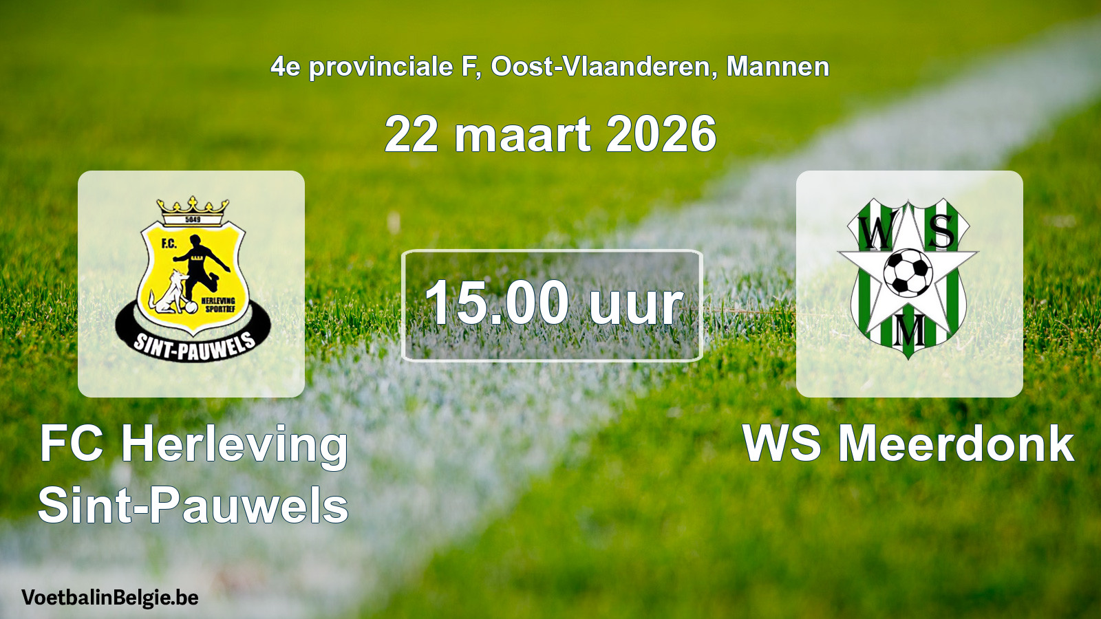 Scheduled match men football: FC Herleving Sint-Pauwels - WS Meerdonk (22 March 2026)