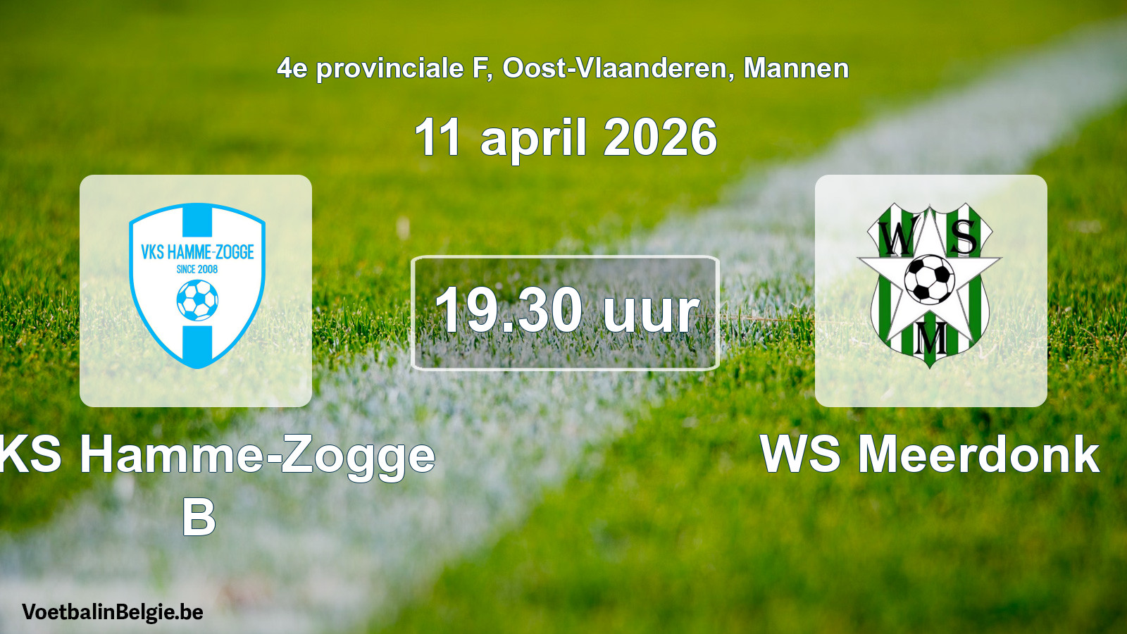 Scheduled match men football: VKS Hamme-Zogge B - WS Meerdonk (11 April 2026)