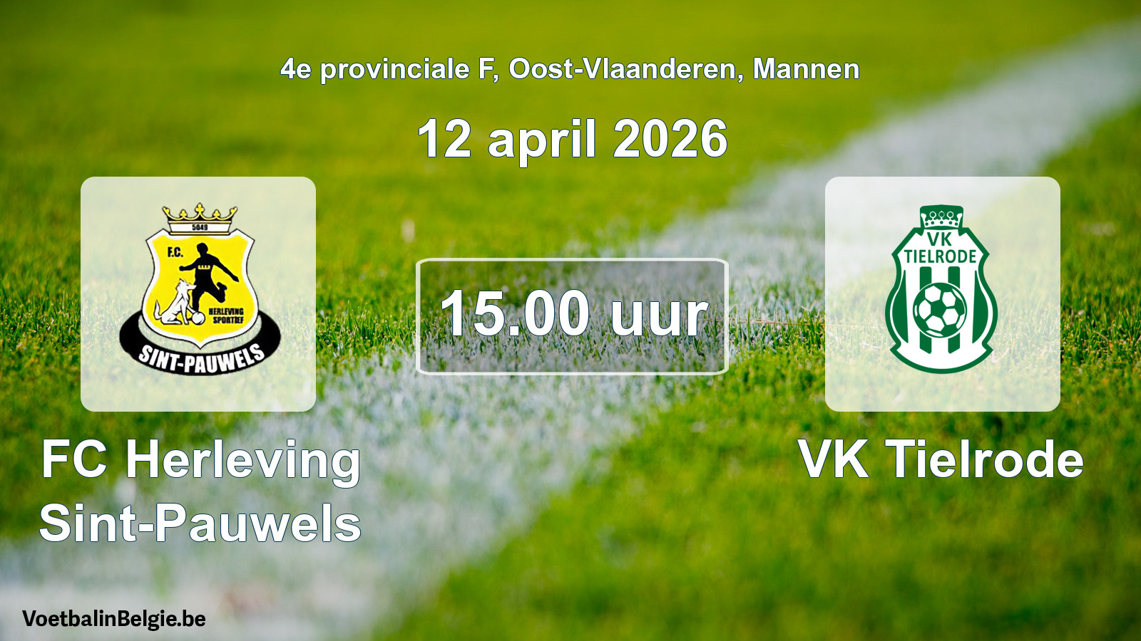 Scheduled match men football: FC Herleving Sint-Pauwels - VK Tielrode (12 April 2026)