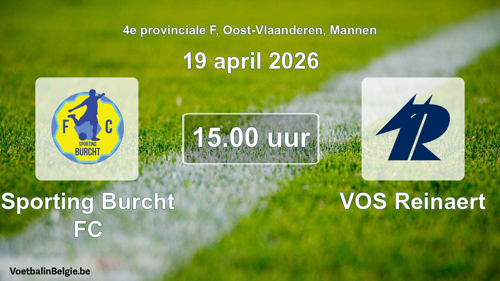 Scheduled match men football: Sporting Burcht FC - VOS Reinaert (19 April 2026)