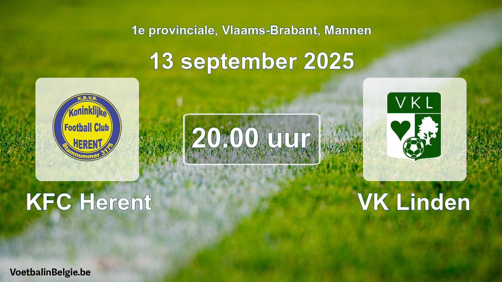 Scheduled match men football: KFC Herent - VK Linden (13 September 2025)